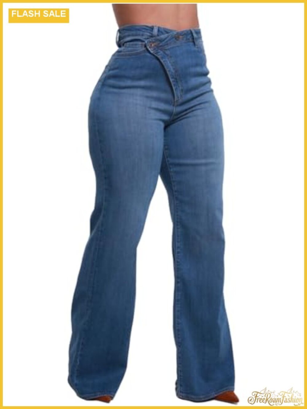 High Waist Wide Leg Jeans Baggy Denim Pants Stretchy Cotton